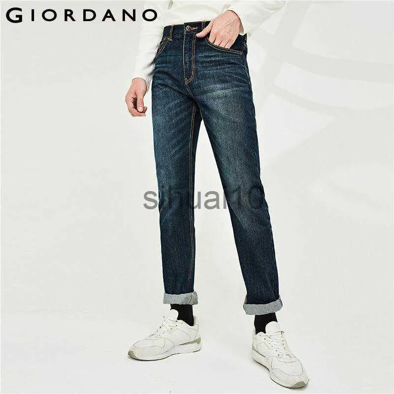 Jeans da uomo Giordano Jeans da uomo Jeans in denim Elastico a vita media Piedi stretti Jeans in denim di cotone di qualità Pantnes Abbigliamento in denim baffuto J230728