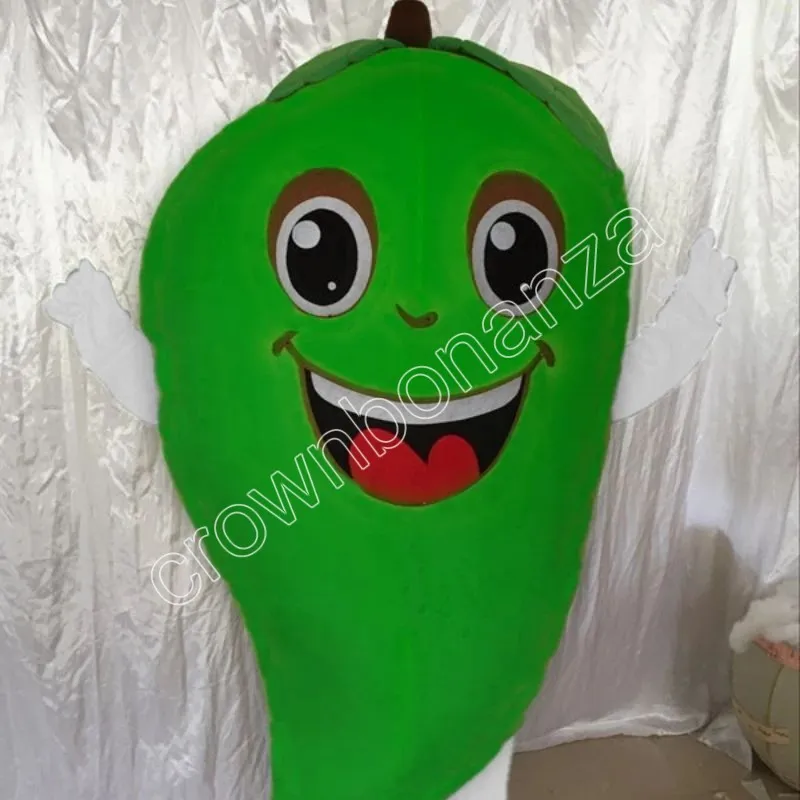 Festival Dress Green Mango Mascot Costume Cartoon Set Festa di compleanno Gioco di ruolo Formato adulto Carnevale Regalo di Natale
