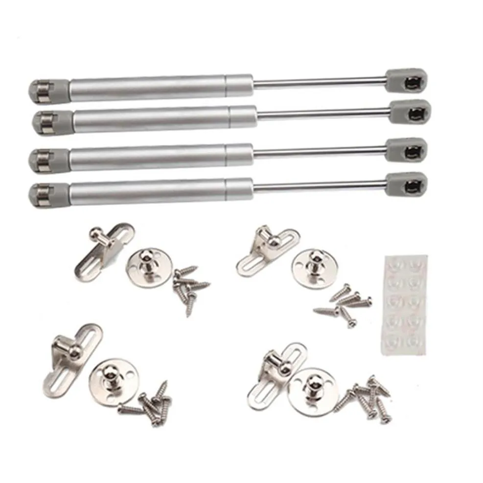 Pièces 4pcs 100N 22 5lb Support Capot Avant Charnière En Acier RV Pneumatique Universel Ressort À Gaz Ascenseur Support Meubles Armoire Strut Bar293q