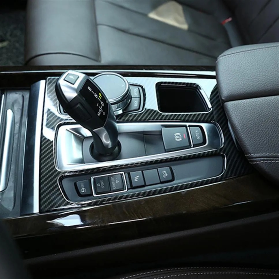 Kohlefaserfarbe Mittelkonsole Gangschaltung Panel Dekoration Abdeckung Trim  Auto Styling Für BMW X5 F15 X6 F16 2014 2018 LHD227G Von 37,17 €