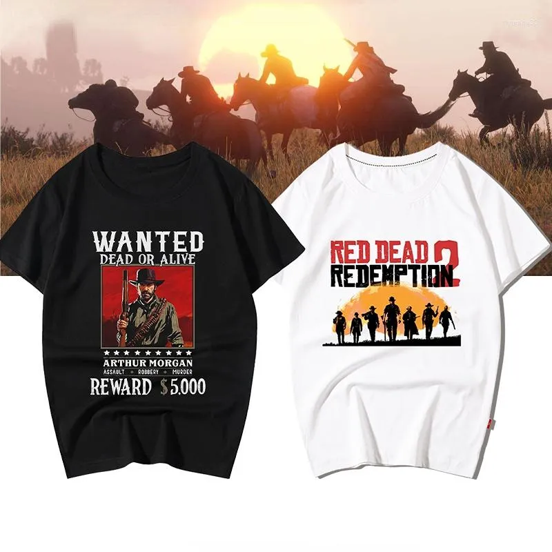 Herren-T-Shirts Red Dead Redemption PS4 Grafik-T-Shirt Western Kurzarm Sommer Direktlieferung Top