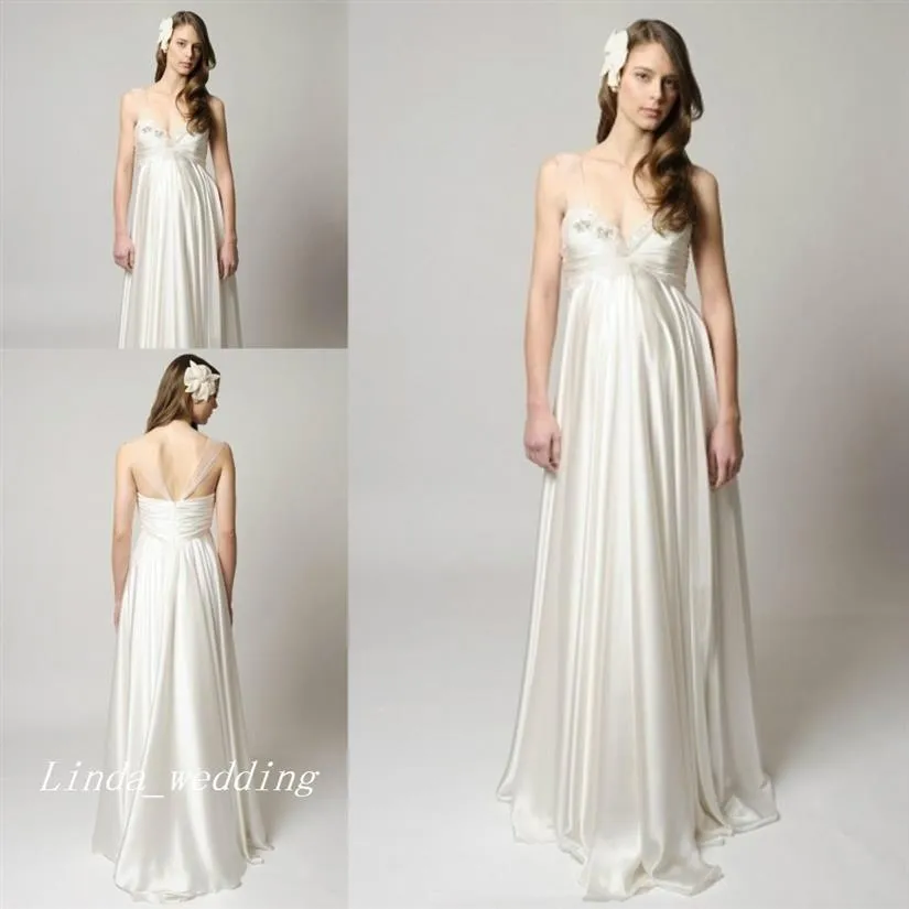 Новая беременная Империя Талия Свадебные платья Элегантные высококачественные принцессы беременные длинные формальные свадебные платья285p