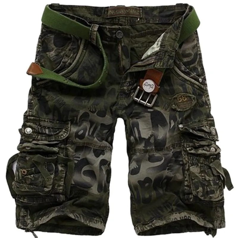 Heren Shorts Hoge Kwaliteit Camouflage Losse Cargo Shorts Mannen Zomer Merk Mode Tactische Camo Shorts Meerdere Zakken Cargo Broek voor Mannen 230729