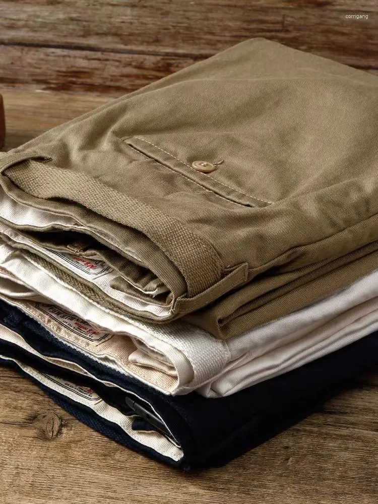 Pantaloni da uomo Sw2107 Primavera Autunno Giappone Stile Casual Vintage Pantaloni cargo in cotone di alta qualità Sciolti Tinta unita Maschile Cachi con cintura