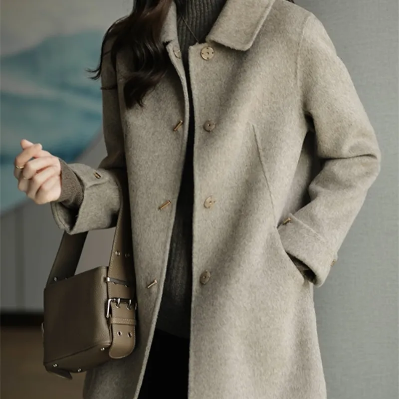 Женщины Blenden Coat Slim Fashion Office Lady Square воротнич