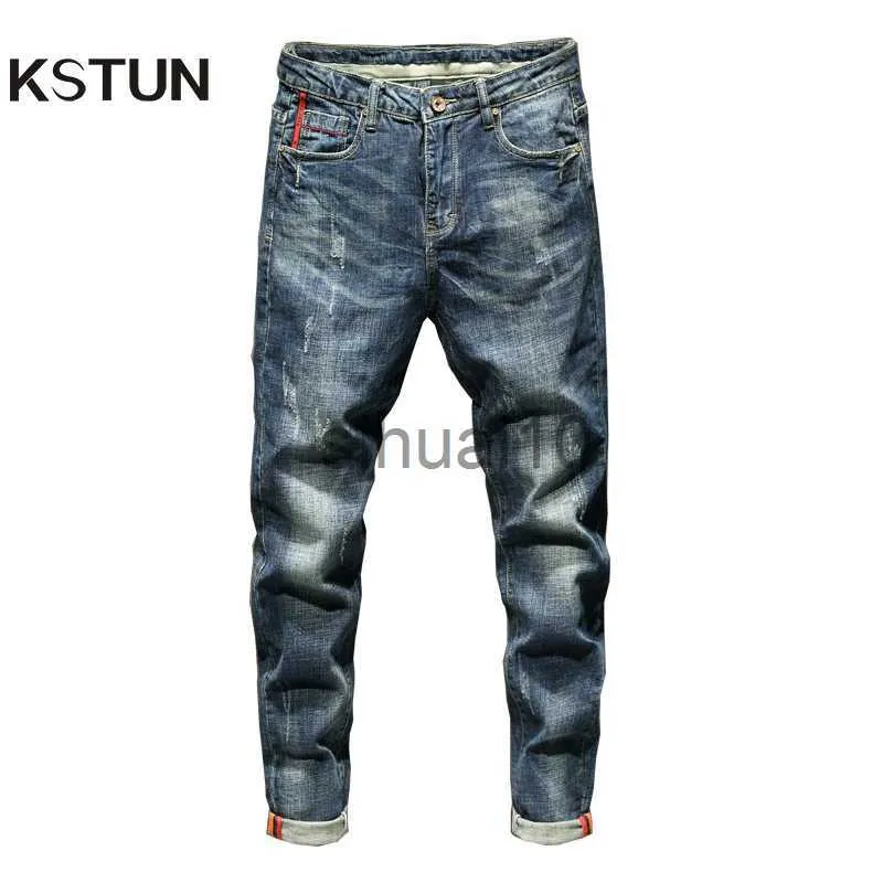 Jeans pour hommes Slim Fit Jeans Hommes Bleu Stretch Streetwear Denim Pantalon Casual Hommes Pantalons Printemps Et Automne Jeans Pour Homme Mode Poches J230728