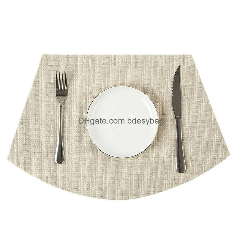 plastic pvc dining table mat round table placemats heat insulation non-slip placemat dish bowl tableware pads