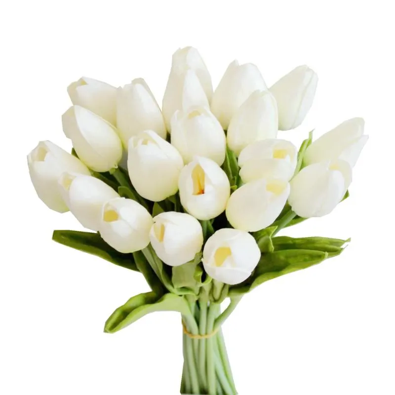 Decoratieve Bloemen Kransen 10/20 STUKS 13.5 "Kunstmatige Tulp Zijde Boeket Nep Bloem Voor Huisdecoratie Centerpieces Arrangement Wedd