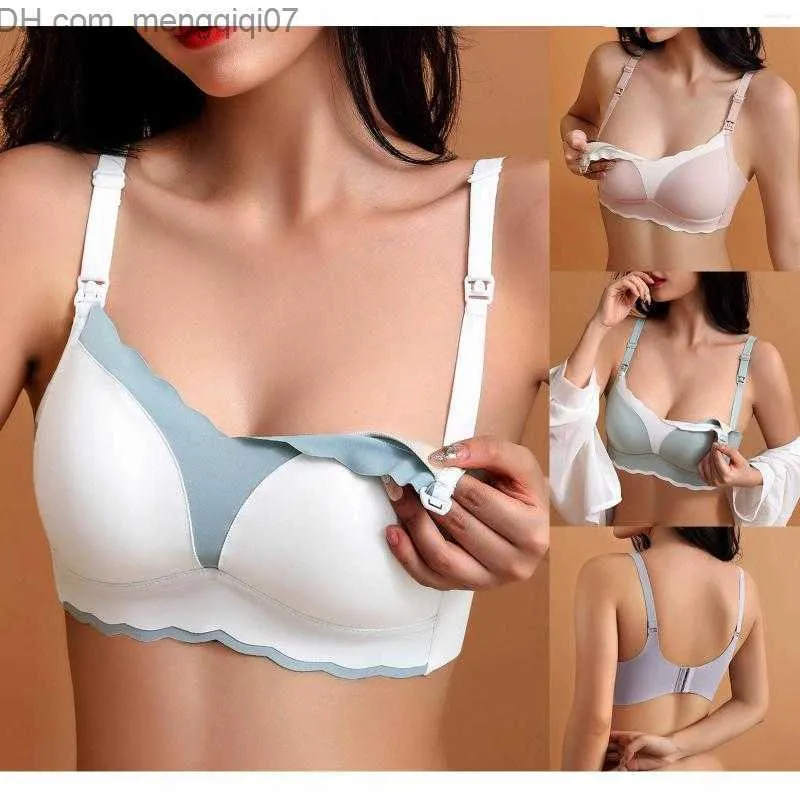 Sutiã Íntimo para Grávida Sutiã Feminino com Arame Sem Costura Sutiã Íntimo Feminino Respirável com Botão Aberto na Frente Lingerie para Gestante para Amamentação Z230801