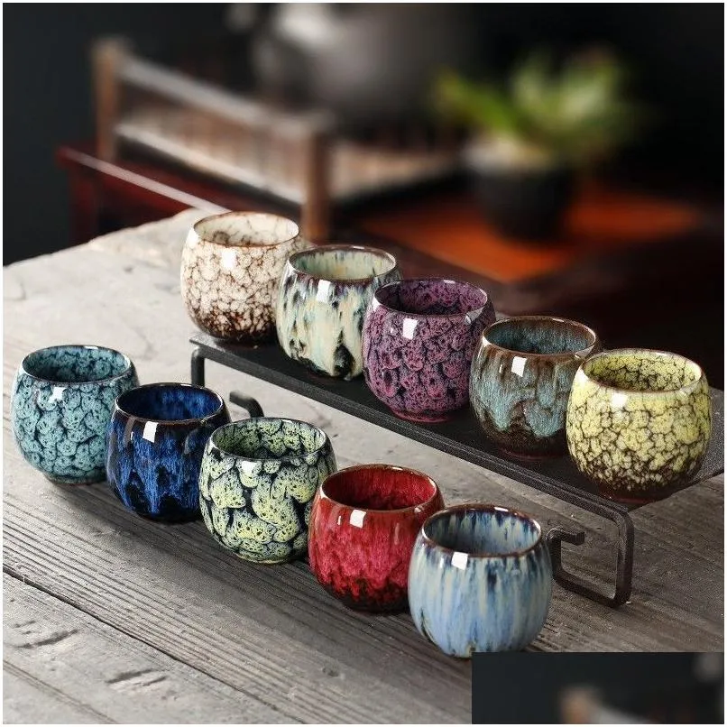 Teetassen Keramik Ceramica Creativas Kaffee China Tasse Ofenwechsel Drop Lieferung Hausgarten Küche Esszimmer Bar Teegeschirr Dhste