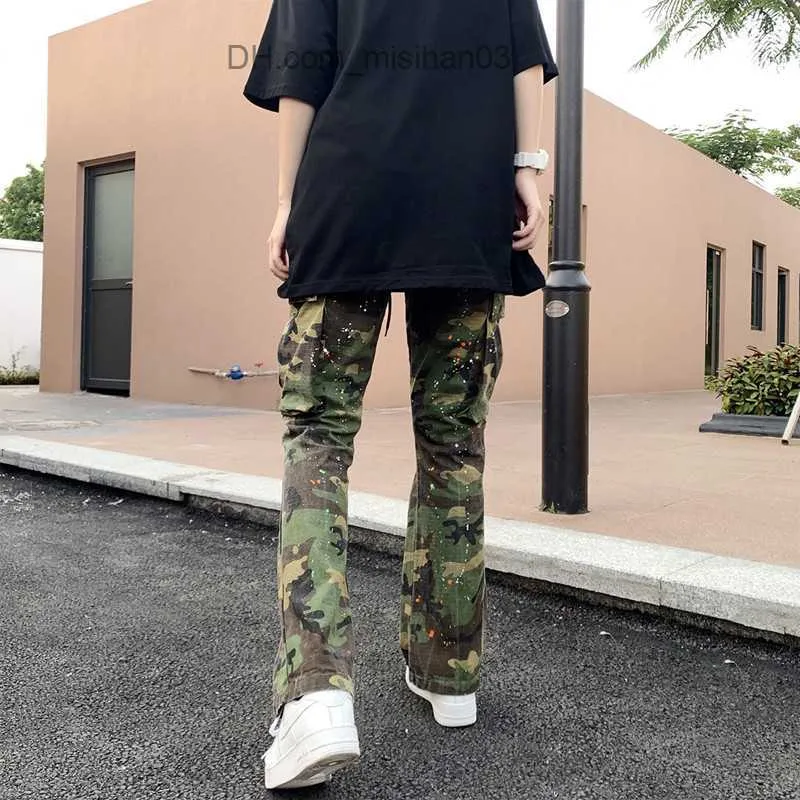 Mens Pants 2023 Y2K Street Clothes Camouflage Catsuit Cargo Pants
