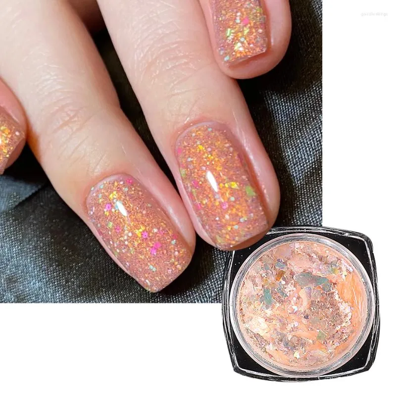 Ongles paillettes opale poudres ongles abrasifs rêveur Style romantique pour manucure matériel Aurora Sequin Patch bricolage décors # LEDBA03