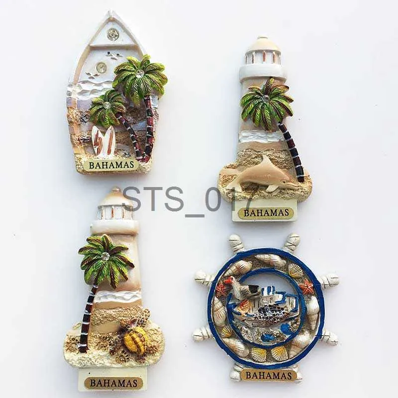 Resin Material Nassau Bahamas Themed Fridge Magnet - Tropical Paradise Decor - Vibrant Colors And Detailed Design
