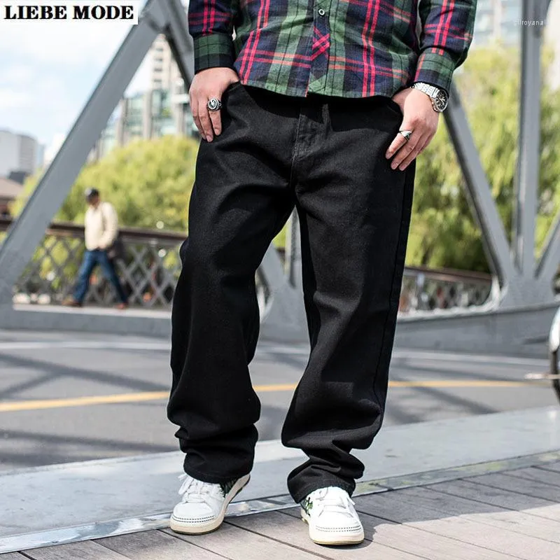 Men's Jeans Streetwear Hip Hop Baggy Oversized Pants Men Loose Black Jean Homme Large Size Straight Skateboard Trousers 42 44 46