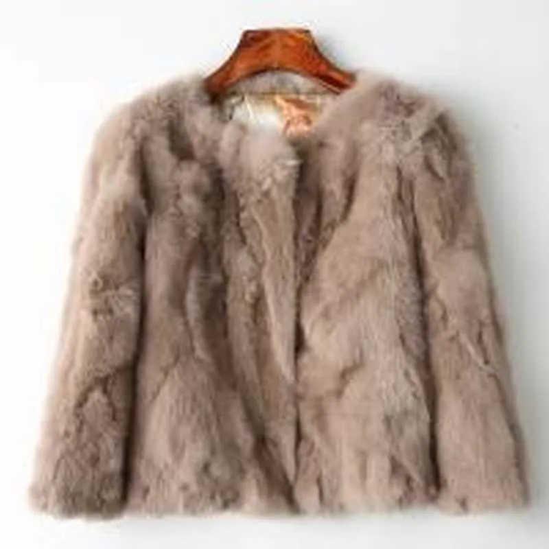 Women's Fur Faux Fur Real Rabbit Fur Coat Women's Short New Korean Style Slim Fur/jacket Coat XXXL Size Coat Women Coats and Jackets Winter HKD230727