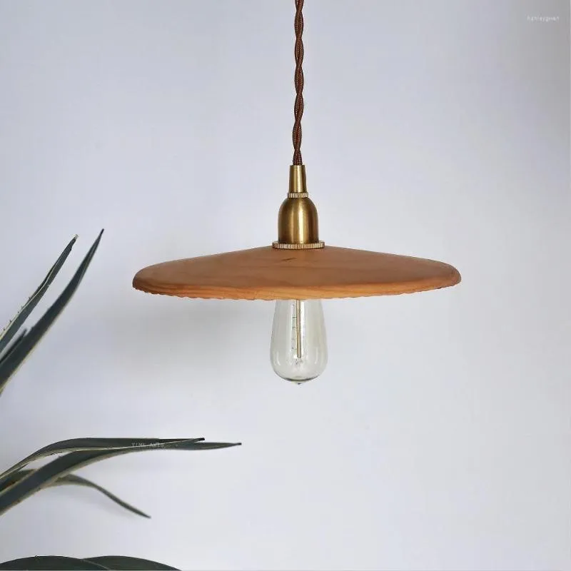 Pendant Lamps Hand Made Wood Lights Edison Bulb Light Fixtures Copper LED Hanging Lamp Loft Decor Vintage Industrial Hanglamp