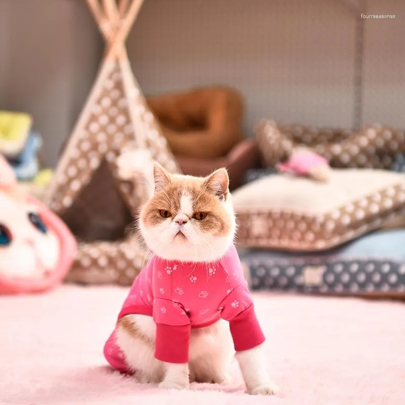 Hundkläder jumpsuit rosa/blå kläder husdjur härlig valp bär kostym söt katt sömnkläder tjej s-xl