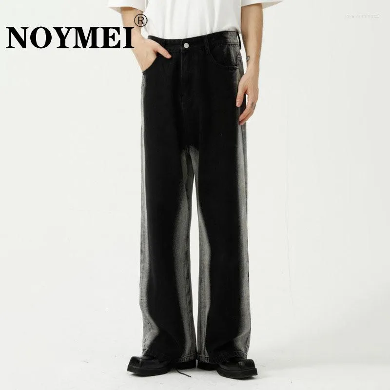 Dżinsy męskie noymei jesienne kontrast kolor męski krawat prosta jean dżins moda szeroka noga osobowość High Street Loose Korean Spant WA2078