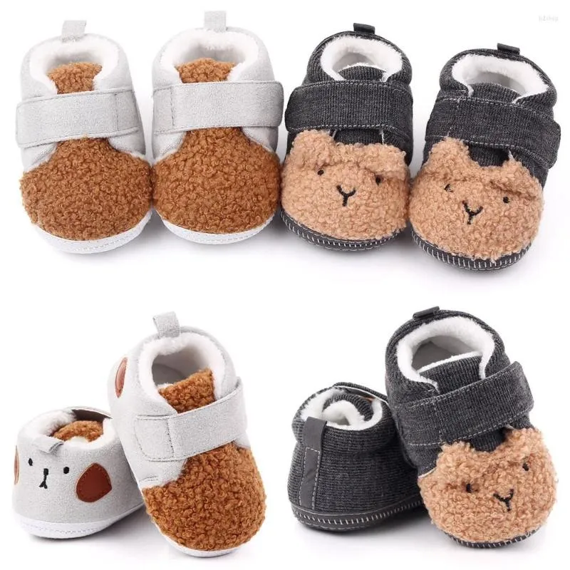 Första vandrare Dogeek Autumn and Winter Neborn Warm Baby Shoes Girls Toungs Toddler Non-Slip Walker Spädbarn Söt