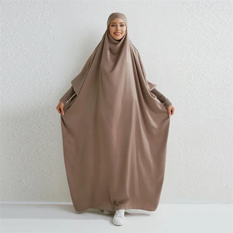 Ethnic Clothing Women Long Sleeve Solid Muslim Abaya Dress Loose Dubai Turkey Islam Clothes Caftan Robe Overhead Gown Full Cover Prayer