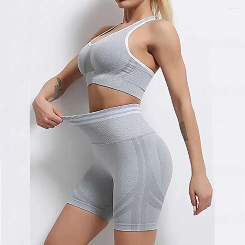 Short de yoga sans couture pour femme costume de sport haut de