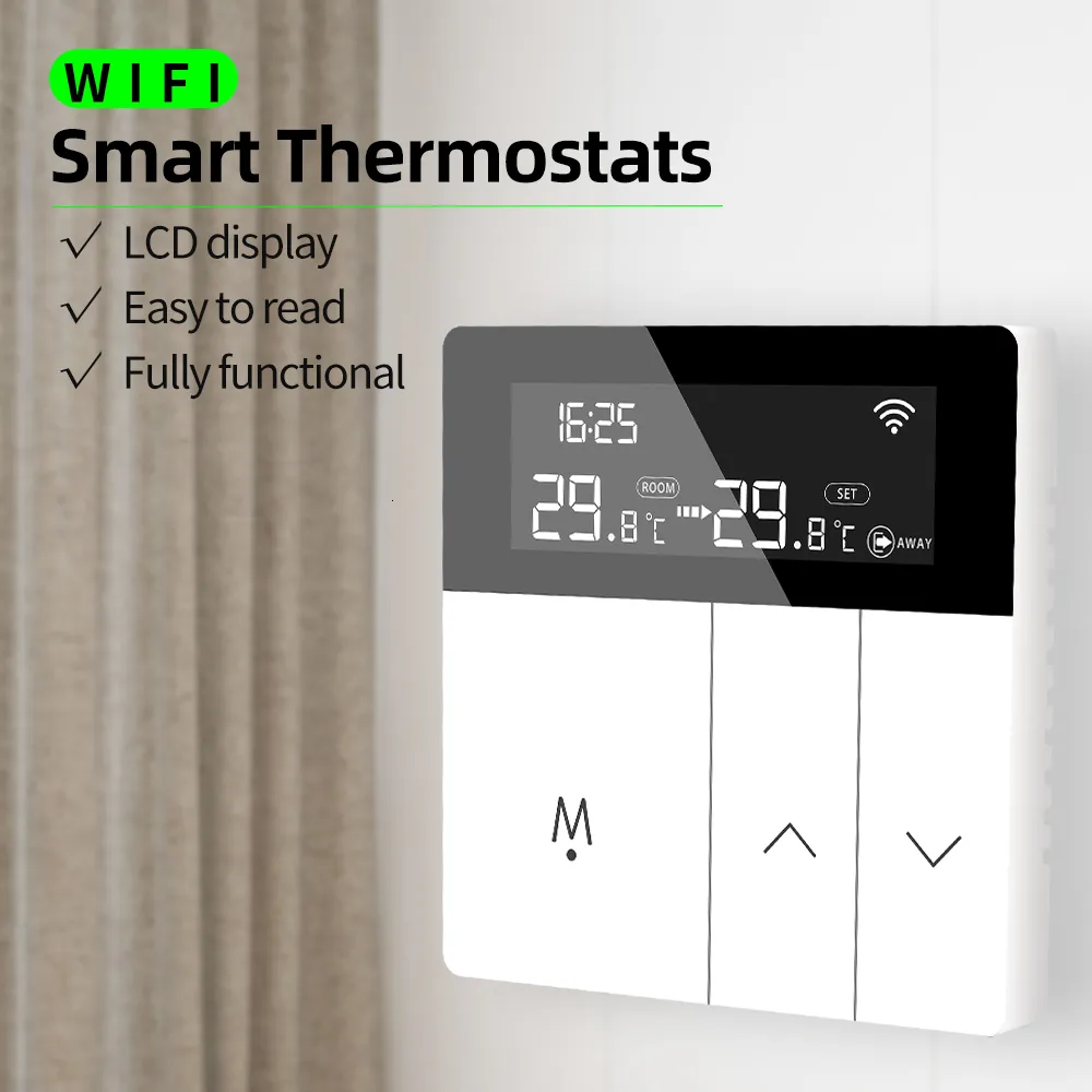 Termostato WiFi inteligente Tuya Controlador de temperatura WiFi para  calefacción por suelo radiante Blanco