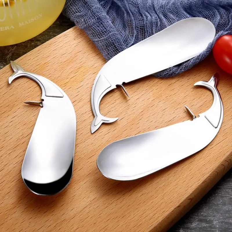 Passion Spoon Stainless Steel Fruit Opener Dolphin Shape Melon Scoops Avocado Opening Knife Cute Kitchen Gadgets