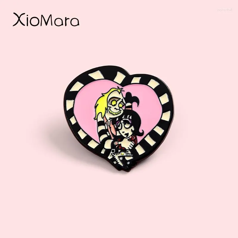 Brooches Punk Enamel Pin Heart Badge Lydia Friendship Halloween Movie Jewelry Pins For Friends