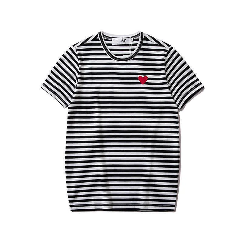 Cdg striped shirt short sleeve hotsell