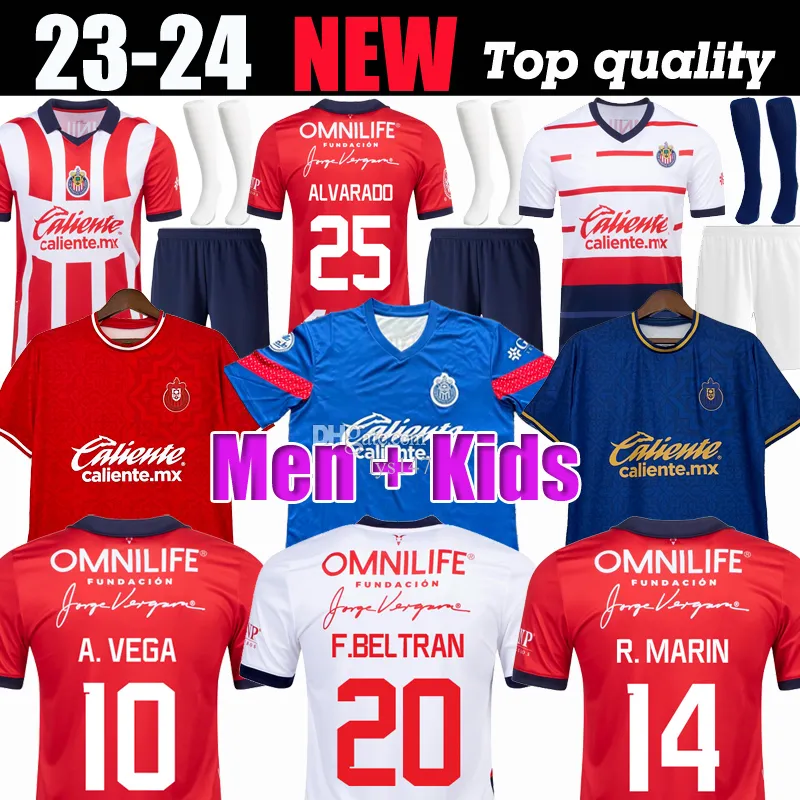 4XL 23 24 MX Chivas Home Away Soccer Jerseys I. BRIZUELA Guadalajara 2023 A. VEGA G. SEPULVEDA J. ANGULO F. BELTRAN L. OLIVAS J. MOLINA Men Football Shirt