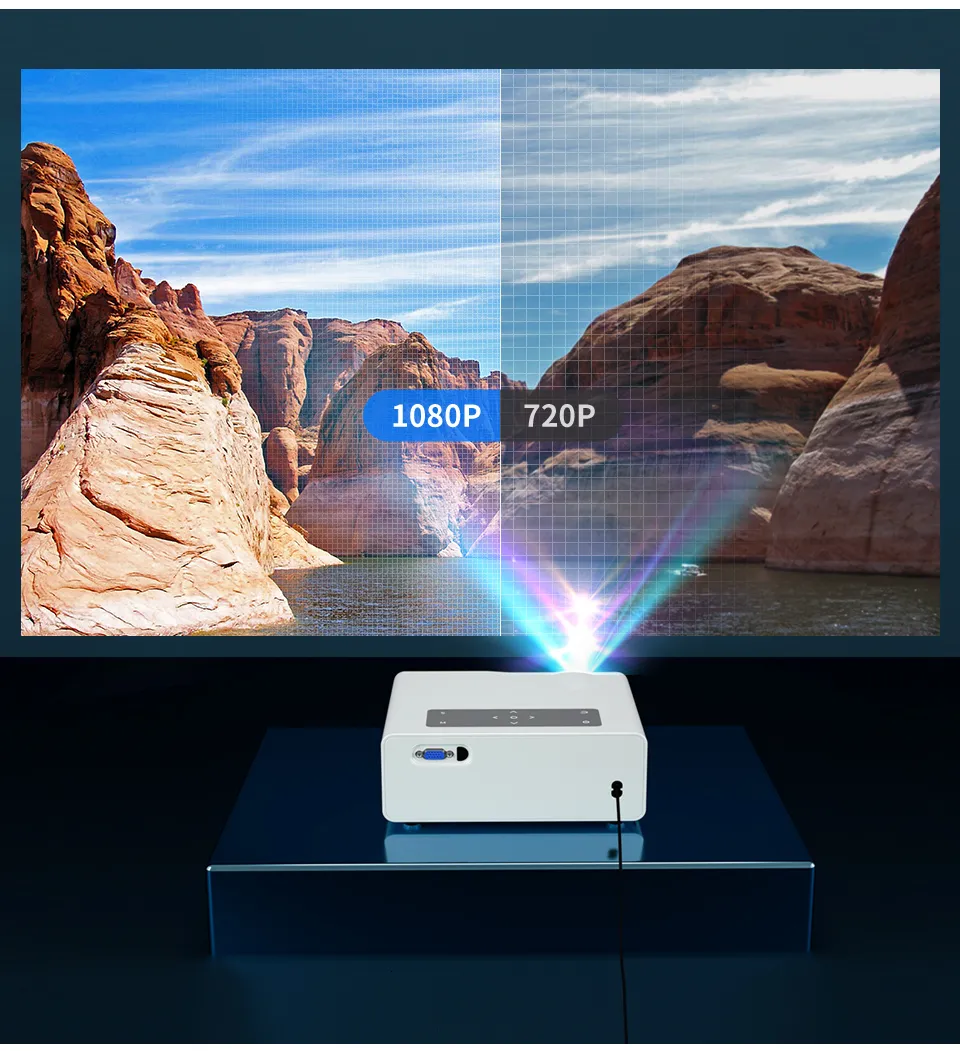 4K Projector - WZATCO W1 Smart Projector, Native 1080P, Android 9.0 ...