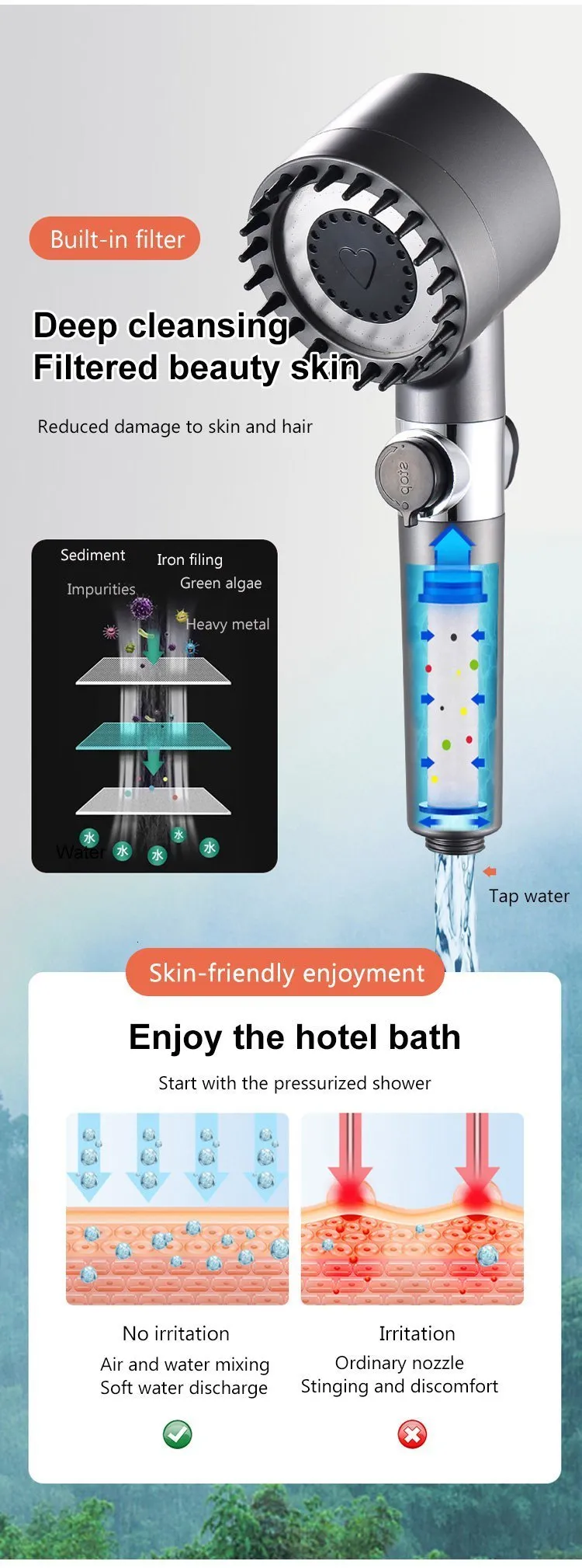 High Pressure Handheld Shower Head 3 Mode Massage... From Xianstore09 ...