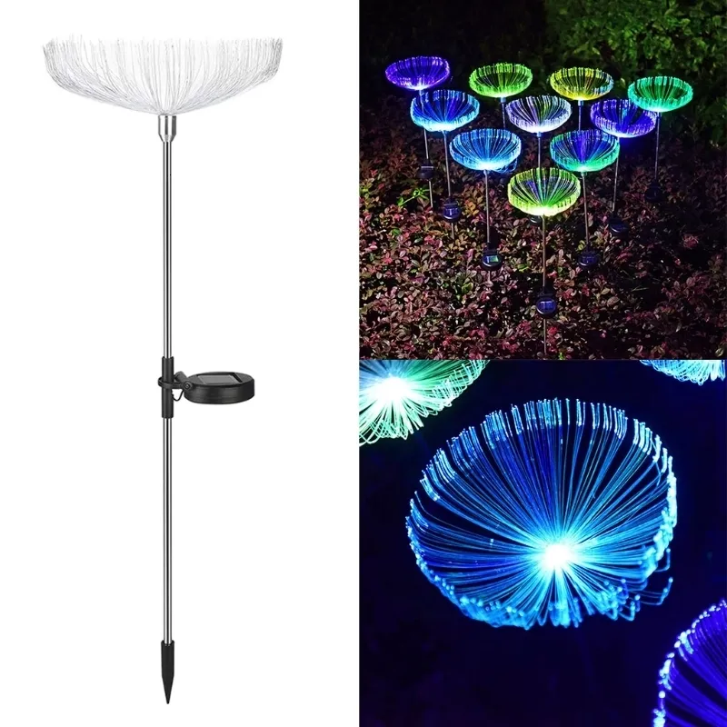 Decorações de jardim Lâmpada em forma de água-viva movida a energia solar ao ar livre Lâmpadas LED à prova d'água para jardim quintal decoração de paisagem J60C 230731