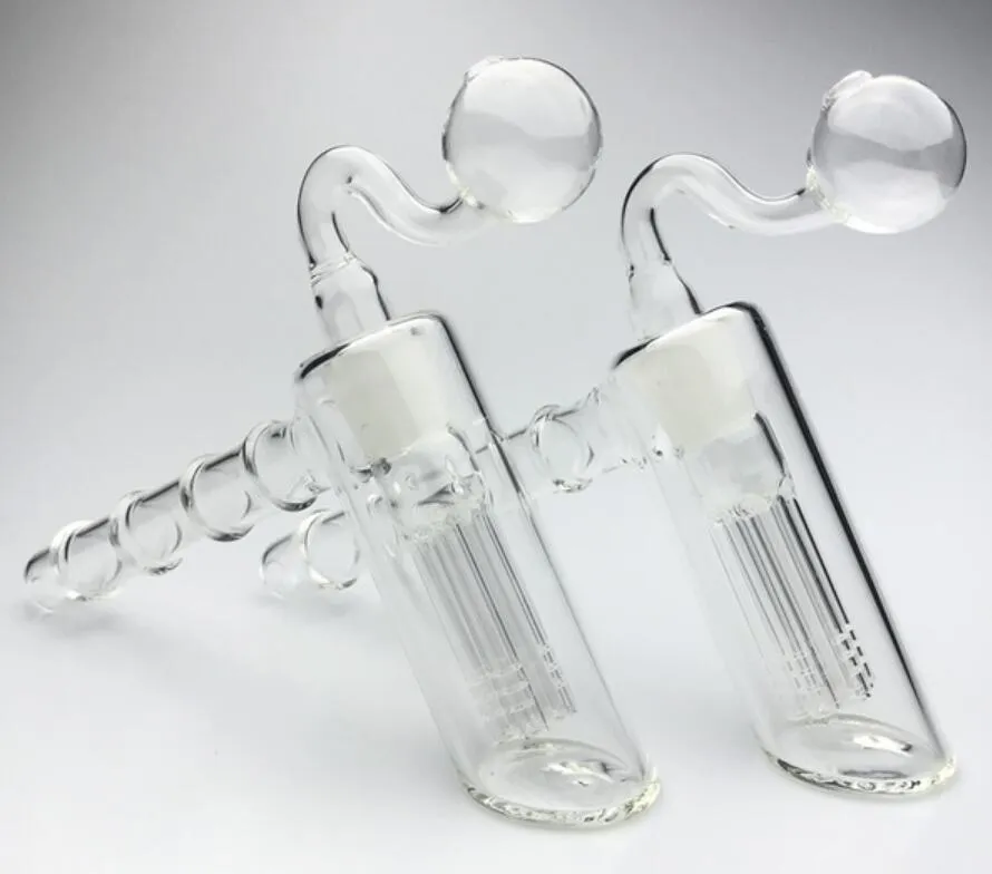 Dwa funkcjonalne szklane młot 6 ramion Perc Glass Percolator Bubbler Wysoka jakość palenia rury tytoniowe Bong Bong Bong Perc