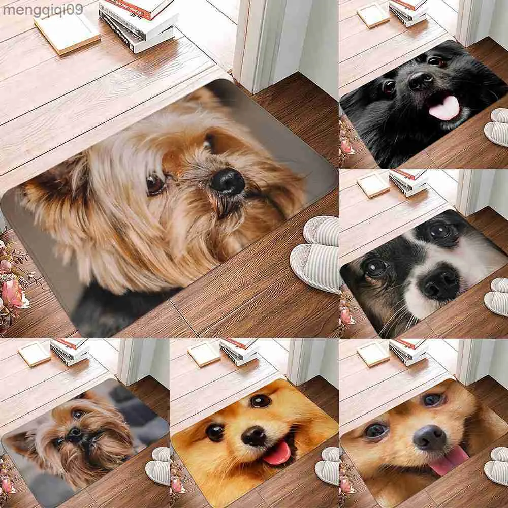 Tapijten Entree Deurmat Vloermatten 40x60cm Hond Grappige Mopshond Schnauzer Keuken Woonkamer Tapijt Antislip Tapijt voor Slaapkamer Balkon Tapis R230731