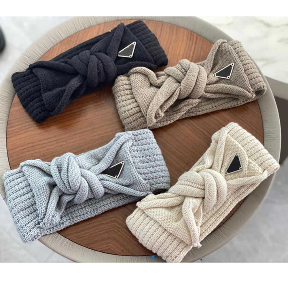 Designer Knitted Bow Headbands Hairbands For Women Girl 2021 Winter New Luxury Elastic Knit Metal Headband Sports Fitness Hairband Head Wrap Ear Warmer