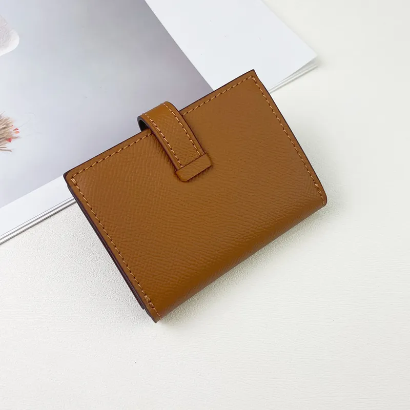 fashion woman Wallet Designer Cardholder Key Coin Purses fold Wallets grained Genuine Leather mini purse Womens Mens Credit card pocket