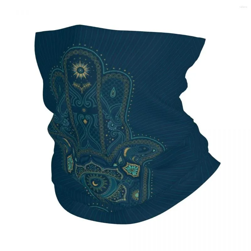 Sjaals Hamsa Hand Bandana Neck Gaiter Gedrukt Fatima Amulet Good Luck Bivakmutsen Magic Sjaal Multi-gebruik Hoofdband Fietsen Unisex Volwassen