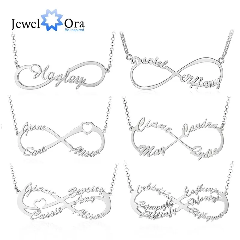 Strands Strings 925 Sterling Silver Personalized Infinity Name Necklaces for Women Custom Made Nameplate BFF Pendant Gifts Mother 230729