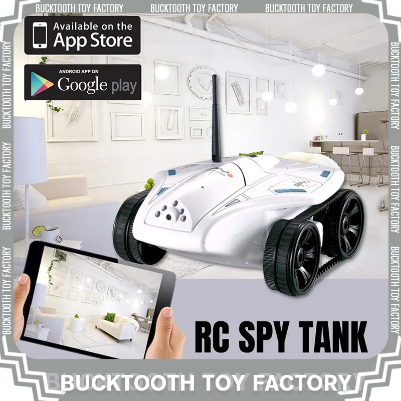 Electric RC Car RC Tank Toys With 0 3MP HD Camera Intelligent WiFi FPV 50 minuter Batterilivslängd Gravity Sensor Wi Fi Children's Gift 230731