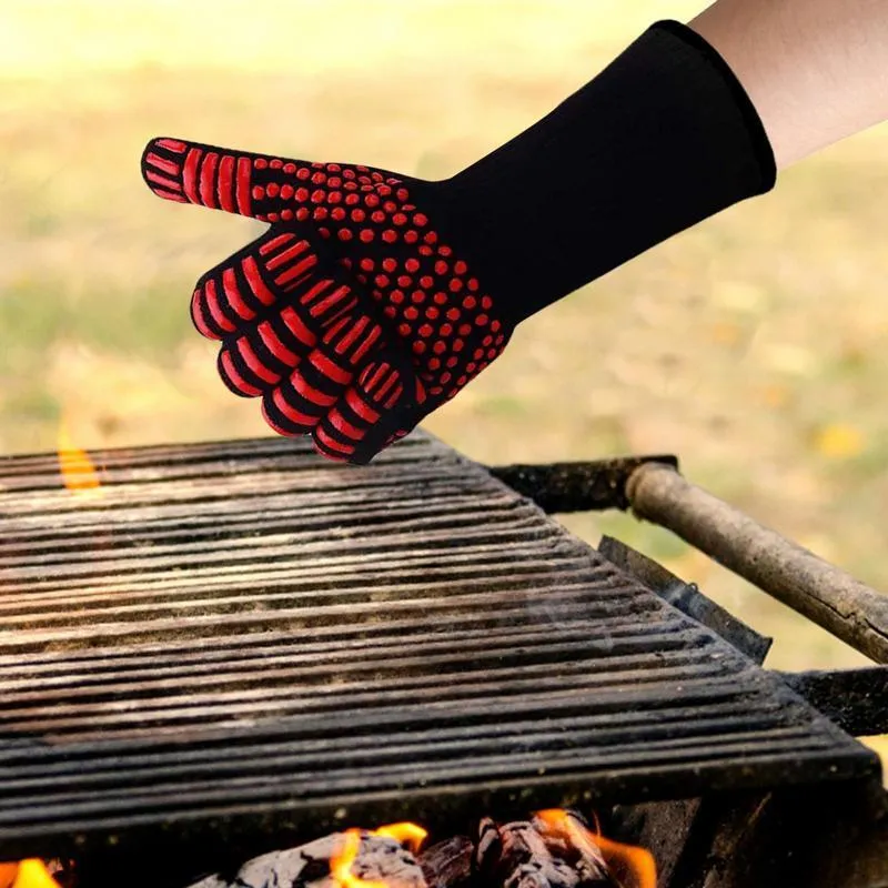 Rsistant La Chaleur Gants Pour Barbecue , Gants De Cuisson Rsistants La  Chaleur Pour Bbq, Grillades, Cuisson Au Four, Chemine