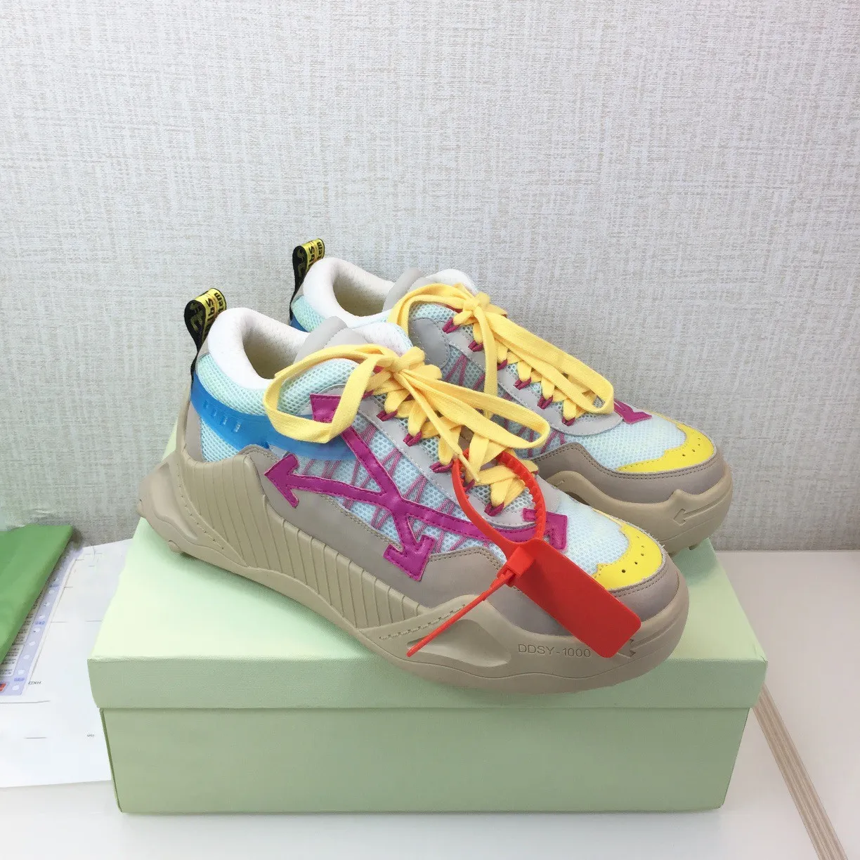 Odsy 1000 Sneakers Women Men Platform Shoe White Black Yellow