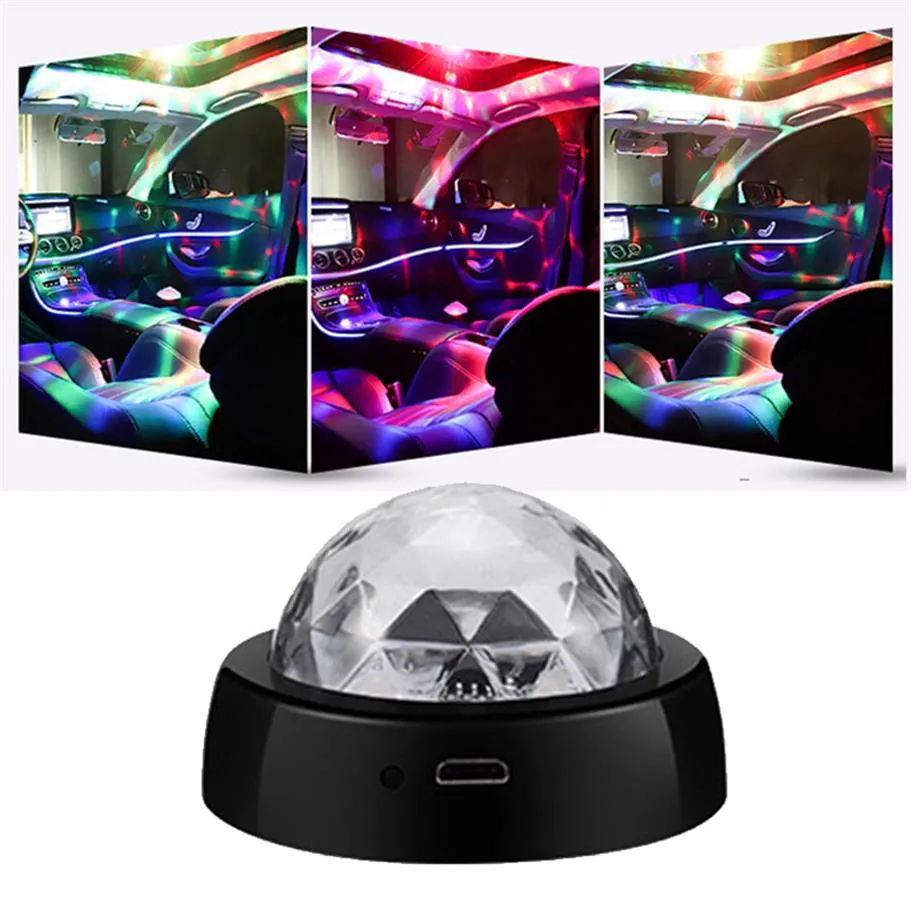 Mini DJ Disco Crystal Ball RGB Light USB Portable LED Sfeerverlichting LED Stage Lamp Auto Flash Lamp2585