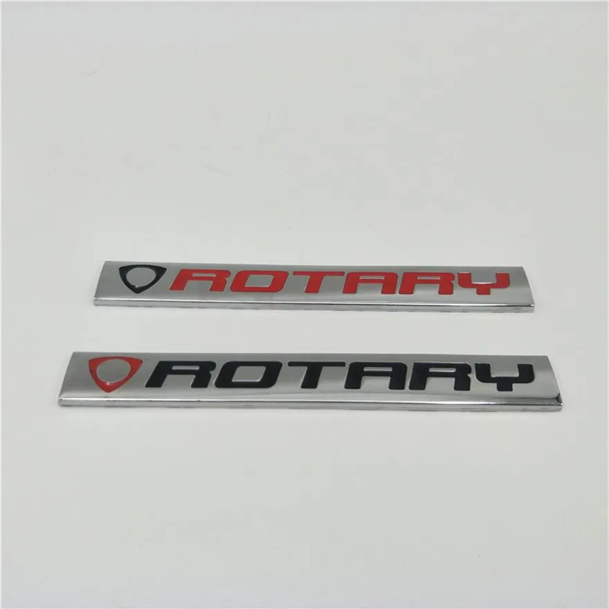 Red Black Chrome Rotary Bakbilstamskylt Badge Emblem Plate Decal235G