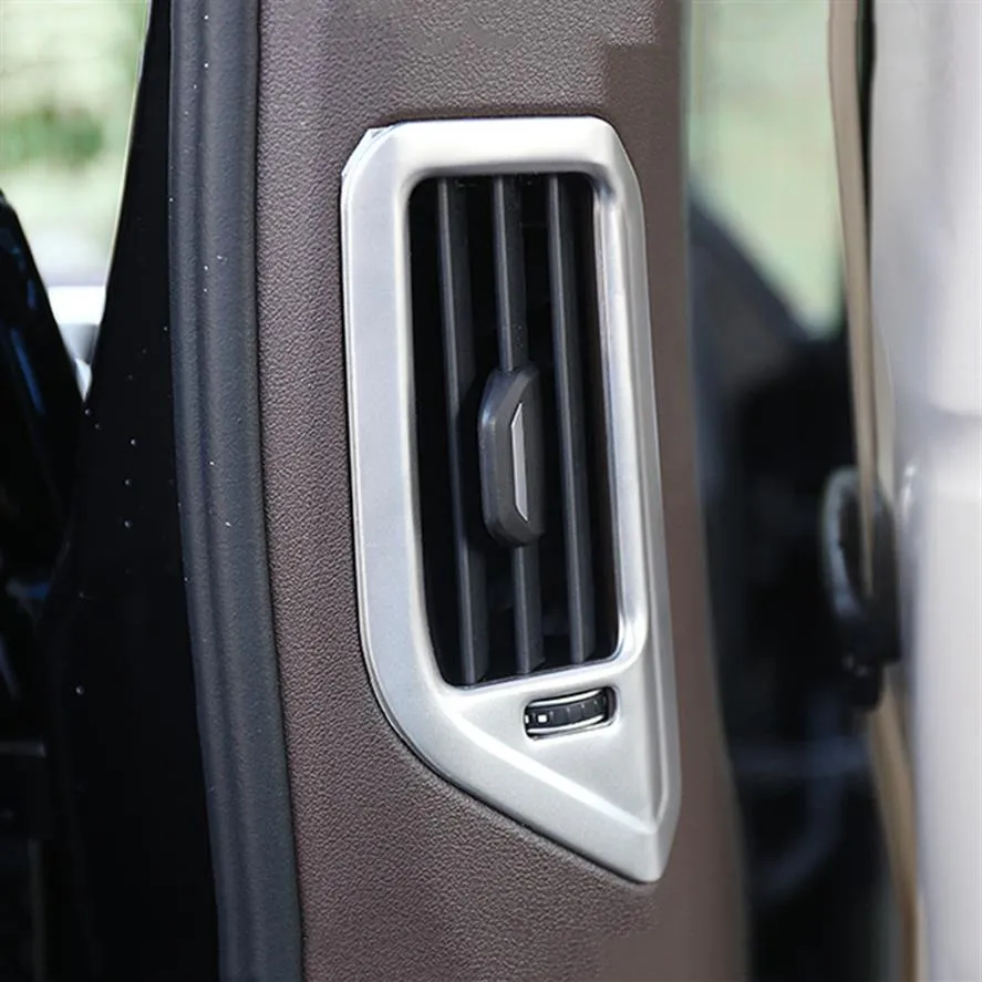 Moldura de saída de ar condicionado traseira de aço inoxidável 2 unidades para BMW X5 G05 2019 fibra de carbono estilo B coluna decoração capas 304s