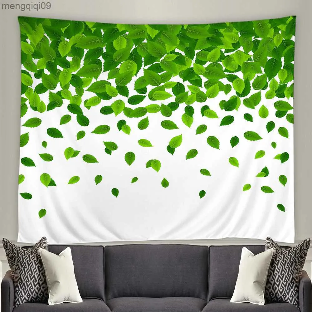 Ковры 3D зеленые листья гобелен тропические растения настенная настенная ферма домов гобелен гобелен