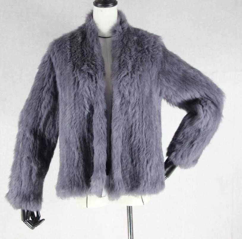 Women's Fur Faux Fur 2020 New Winter Autumn Women Real Fur Coat Female Knitted Rabbit Coats Jacket Casual Thick Warm Fashion Slim Overcoat Clothing HKD230727
