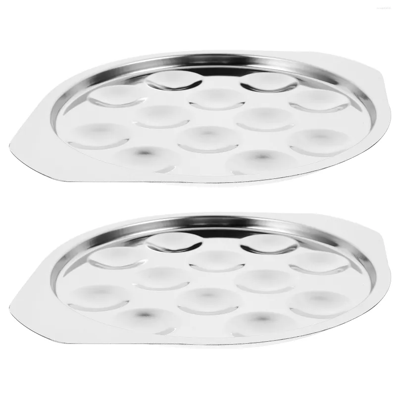 Ensembles de vaisselle 2 Pcs Boule Assiette Escargot Plat Cuisine Filetage  Outil En Acier Inoxydable Escargot 12 Trous Titulaire Pince Servant Gadget