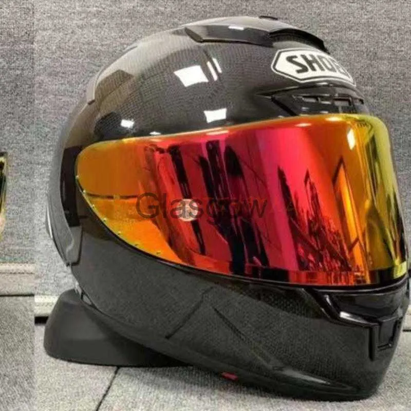 Högkvalitativ kolfiber Nya Shoei X14 Motorcykelhjälmglasögon Stycke Motorcykel omfattande män och kvinnor Fyra säsonger Säkerhet L231023