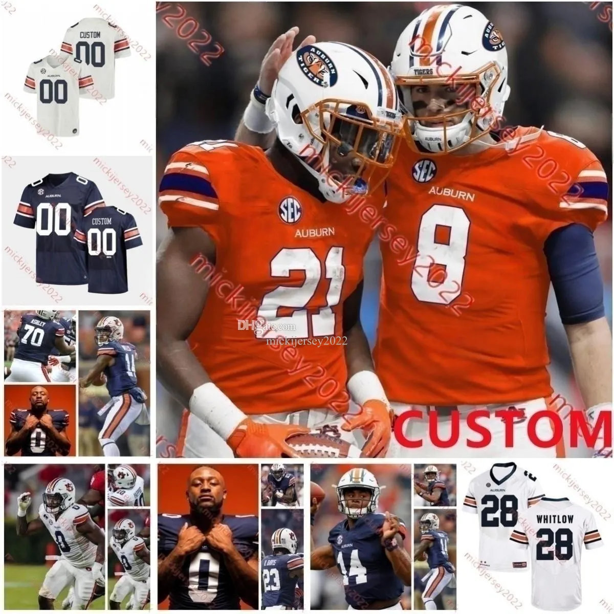 Auburn Tigers WAR EAGLE Football jersey 2 Cameron Newton 8 Jarrett Stidham 34 Bo Jackson 10 Bo Nix 28 JaTarvious Whitlow 33 K.J. Britt Custom Stitched